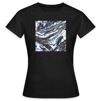Marmor trifft auf Gold Marmorgold Textur - Frauen T-Shirt - Schwarz - Vorne - AI Model Female 172 dark (172cm)