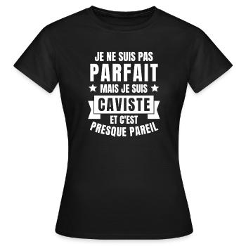 caviste, je suis caviste, cave à vin - T-shirt Femme - noir - Devant - AI Model Female 172 dark (172cm)