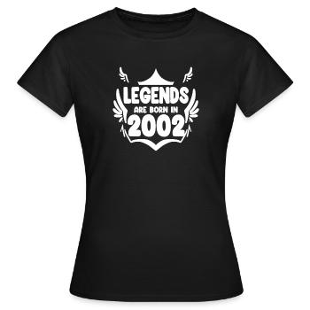 2002 - Jahrgang 2002 - Legende Baujahr 2002 - Frauen T-Shirt - Schwarz - Vorne - AI Model Female 172 dark (172cm)
