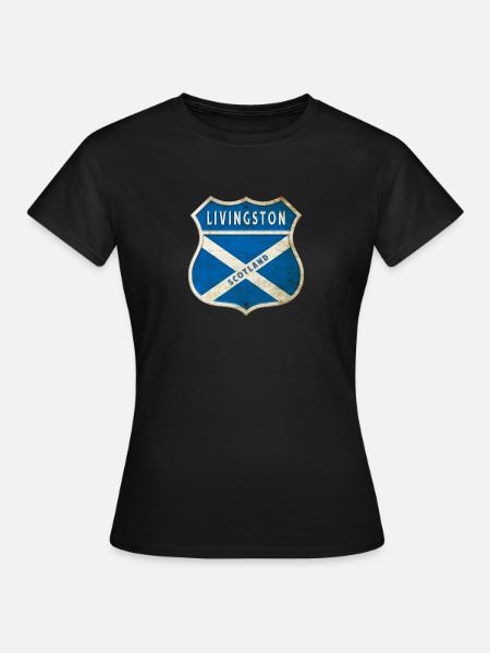 Blason du drapeau écossais de Livingston - T-shirt Femme - noir