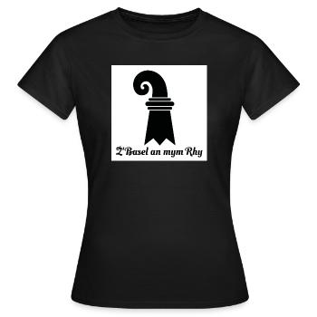 Basel am Rhein - Frauen T-Shirt - Schwarz - Vorne - AI Model Female 172 dark (172cm)