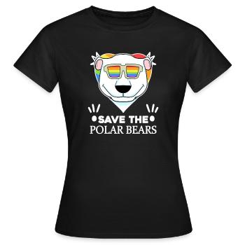 Eisbär Polarbär Bär Umwelt Klimaschutz Naturschutz - Frauen T-Shirt - Schwarz - Vorne - AI Model Female 172 dark (172cm)