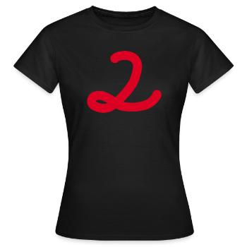 2 Numéro deux numéro rouge - T-shirt Femme - noir - Devant - AI Model Female 172 dark (172cm)