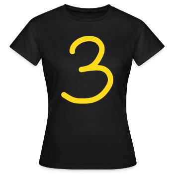 3 Numéro trois numéro anniversaire - T-shirt Femme - noir - Devant - AI Model Female 172 dark (172cm)