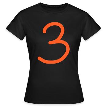 3 Numéro trois numéro anniversaire - T-shirt Femme - noir - Devant - AI Model Female 172 dark (172cm)