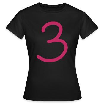 3 Numéro trois numéro anniversaire - T-shirt Femme - noir - Devant - AI Model Female 172 dark (172cm)