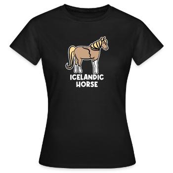Horse Love Horses Horse Fan Chevaux islandais Dicton - T-shirt Femme - noir - Devant - AI Model Female 172 dark (172cm)