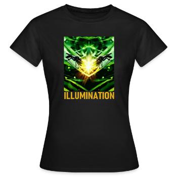 Motif d’illumination verte - T-shirt Femme - noir - Devant - AI Model Female 172 dark (172cm)