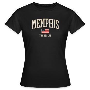Memphis Tennessee Vintage Flag - Women's T-Shirt - black - Front - AI Model Female 172 dark (172cm)
