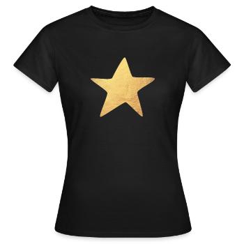 Stern Gold Weihnachten Symbol Luxus Deko exklusiv - Frauen T-Shirt - Schwarz - Vorne - AI Model Female 172 dark (172cm)