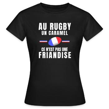 rugby, fan de rugby, rugby sport, rugby humour - T-shirt Femme - noir - Devant - AI Model Female 172 dark (172cm)