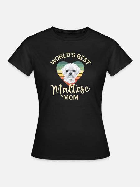 Malteser Hund - Dame-T-shirt - sort