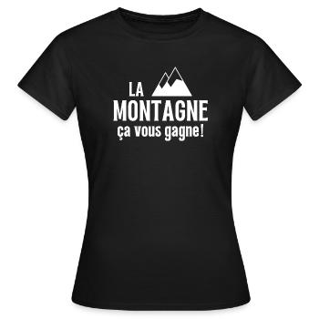 sport d hiver, skier, skieur - T-shirt Femme - noir - Devant - AI Model Female 172 dark (172cm)