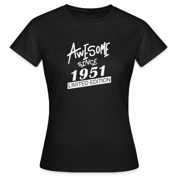 1951 - Born 1951 - Fantastic since 1951 - Women's T-Shirt - black - Front - AI Model Female 172 dark (172cm)