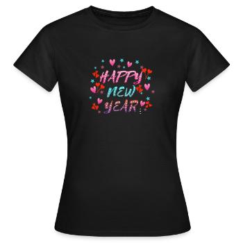 Happy New Year, Happy New Year, New Year, New Year - Women's T-Shirt - black - Front - AI Model Female 172 dark (172cm)