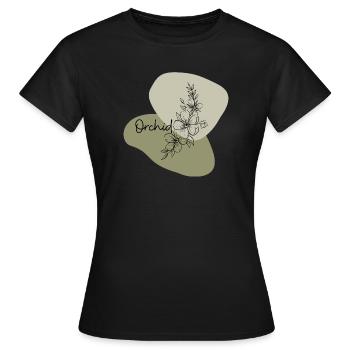 Orchidée - T-Shirt Amoureux des Plantes - T-shirt Femme - noir - Devant - AI Model Female 172 dark (172cm)