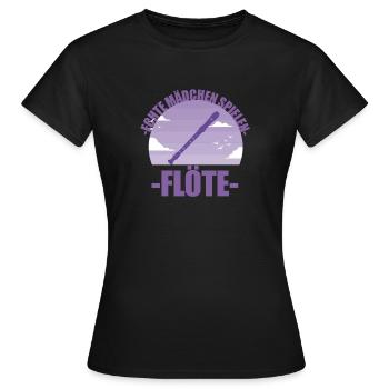 Flöte Musikerin Instrument Mädchen Geschenk - Frauen T-Shirt - Schwarz - Vorne - AI Model Female 172 dark (172cm)