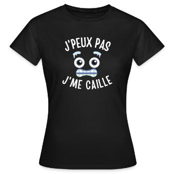 froid, j'ai froid, hiver - T-shirt Femme - noir - Devant - AI Model Female 172 dark (172cm)
