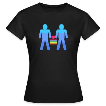 Partenariat homosexuel Heart Lgbt - T-shirt Femme - noir - Devant - AI Model Female 172 dark (172cm)
