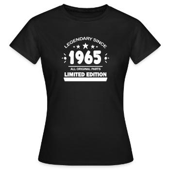 1965 - Born 1965 - Year of construction 1965 - Women's T-Shirt - black - Front - AI Model Female 172 dark (172cm)
