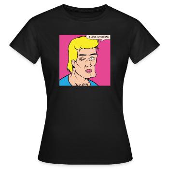L’auto-louange du Pop Art dans le style de la bande dessinée - T-shirt Femme - noir - Devant - AI Model Female 172 dark (172cm)