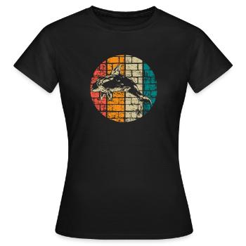 Orca Whale vintage - T-shirt Femme - noir - Devant - AI Model Female 172 dark (172cm)