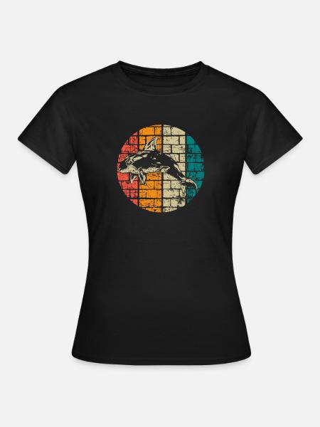 Orca Whale vintage - T-shirt Femme - noir