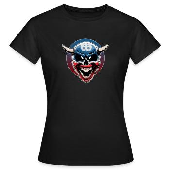 Crâne De Clown Diabolique Au Rire Démonique - T-shirt Femme - noir - Devant - AI Model Female 172 dark (172cm)