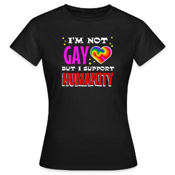Déclaration de sexualité Gay Lgbt Heart Love - T-shirt Femme - noir - Devant - AI Model Female 172 dark (172cm)