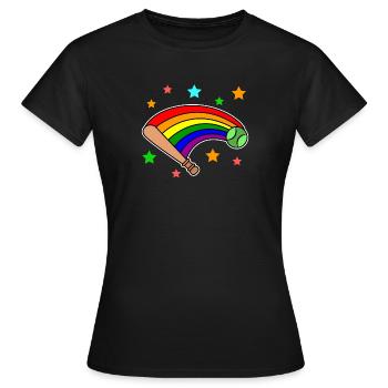 Lgbt Parade Regenbogenfahne Sexualität Bisexuell - Frauen T-Shirt - Schwarz - Vorne - AI Model Female 172 dark (172cm)
