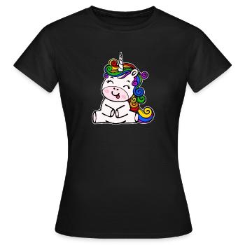 Droits de l’homme homosexuels Licorne Tolérance LGBT - T-shirt Femme - noir - Devant - AI Model Female 172 dark (172cm)