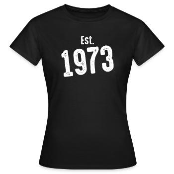 Est 1973 Vintage Distress - Women's T-Shirt - black - Front - AI Model Female 172 dark (172cm)