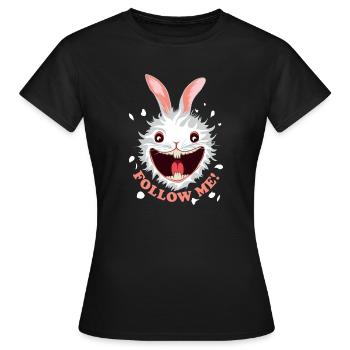 Follow Me! | Suivez Le Lapin Blanc - T-shirt Femme - noir - Devant - AI Model Female 172 dark (172cm)