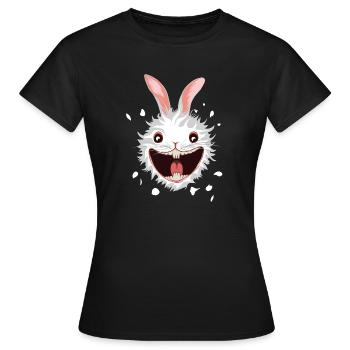 Tête de Lapin Blanc - T-shirt Femme - noir - Devant - AI Model Female 172 dark (172cm)