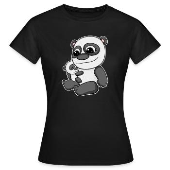 Familie - Panda mit Baby Panda - Frauen T-Shirt - Schwarz - Vorne - AI Model Female 172 dark (172cm)