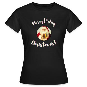 Frohe Weihnachten! (Zensiert) - Frauen T-Shirt - Schwarz - Vorne - AI Model Female 172 dark (172cm)