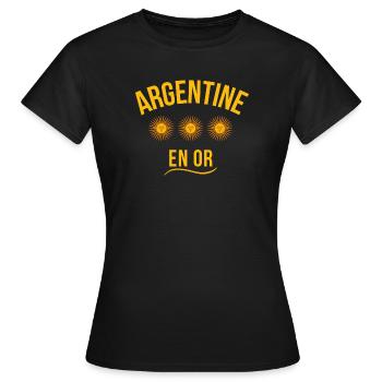 Argentine, fierté Argentine, Argentin - T-shirt Femme - noir - Devant - AI Model Female 172 dark (172cm)