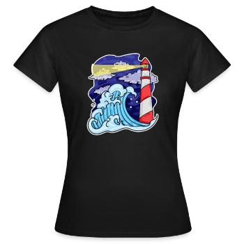 Lighthouse Coast Sea Sea - Women's T-Shirt - black - Front - AI Model Female 172 dark (172cm)