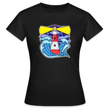 Lighthouse Coast Sea Sea - Women's T-Shirt - black - Front - AI Model Female 172 dark (172cm)