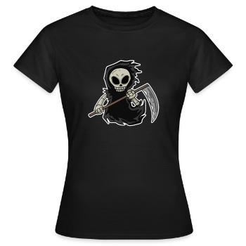 Sensenmann mit Sense - Frauen T-Shirt - Schwarz - Vorne - AI Model Female 172 dark (172cm)