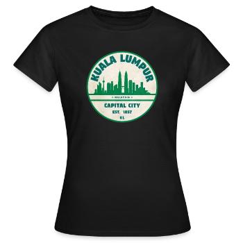 Kuala Lumpur Skyline Emblem - Frauen T-Shirt - Schwarz - Vorne - AI Model Female 172 dark (172cm)