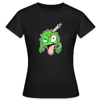Virus Impfung - Frauen T-Shirt - Schwarz - Vorne - AI Model Female 172 dark (172cm)