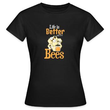 La joie de vivre de l’abeille - T-shirt Femme - noir - Devant - AI Model Female 172 dark (172cm)