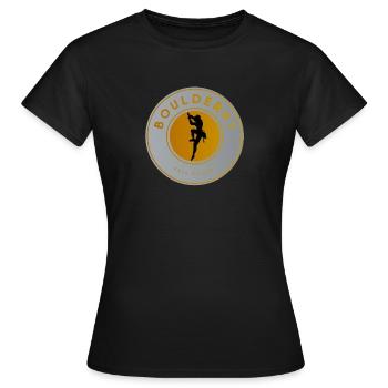 Bouldern: Kletter-Silhouette, Boulder-Queen - Frauen T-Shirt - Schwarz - Vorne - AI Model Female 172 dark (172cm)
