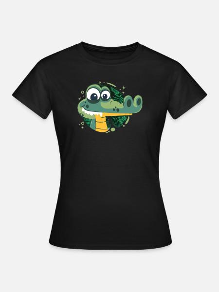 Alligator d’anniversaire vif! - T-shirt Femme - noir