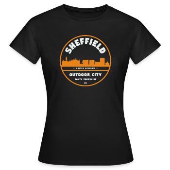 Sheffield Royaume-Uni - T-shirt Femme - noir - Devant - AI Model Female 172 dark (172cm)