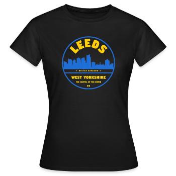 Logo de la ville de la silhouette de Leeds West Yorkshire - T-shirt Femme - noir - Devant - AI Model Female 172 dark (172cm)