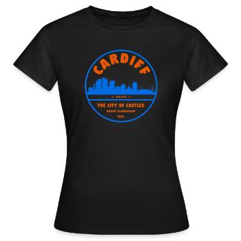 Cardiff Skyline Badge - T-shirt Femme - noir - Devant - AI Model Female 172 dark (172cm)