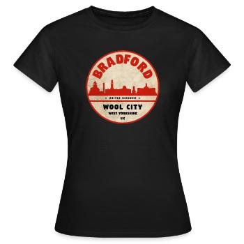 Emblème de la ville en laine de Bradford - T-shirt Femme - noir - Devant - AI Model Female 172 dark (172cm)