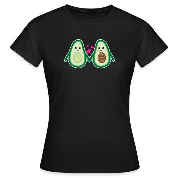 Avocado Herz Elternteil Schwanger Schwangerschaft - Frauen T-Shirt - Schwarz - Vorne - AI Model Female 172 dark (172cm)